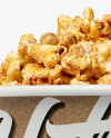 Large Kraft Caramel Popcorn Bucket Mockup - Eye-Level Shot