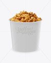 Large Matte Caramel Popcorn Bucket Mockup - High-Angle Shot