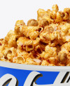 Large Matte Caramel Popcorn Bucket Mockup - High-Angle Shot