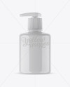 Glossy Liquid Soap Bottle with Pump Mockup - Front View Glossy Liquid Soap Bottle with Pump Mockup - Front View