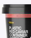 Frosted Plastic Container With Red Caviar Mockup - Eye-Level Shot