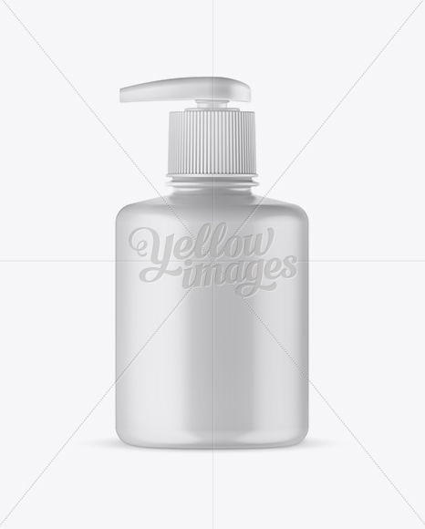 Matte Liquid Soap Bottle with Pump Mockup - Front View Matte Liquid Soap Bottle with Pump Mockup - Front View