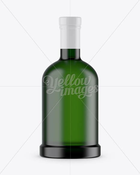 Frosted Green Glass Bottle Mockup