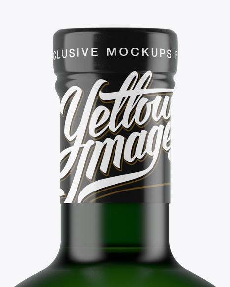 Frosted Green Glass Bottle Mockup