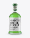 Clear Glass Bottle w/ Absinthe Mockup