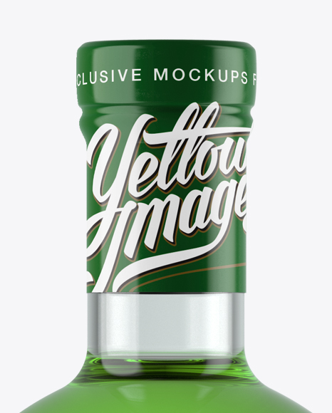 Clear Glass Bottle w/ Absinthe Mockup