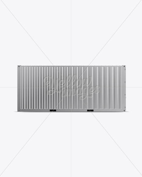 20F Metallic Shipping Container Mockup - Front View