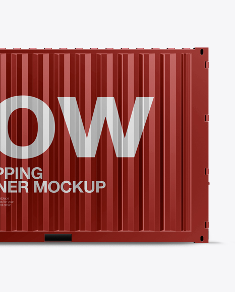 20F Metallic Shipping Container Mockup - Front View