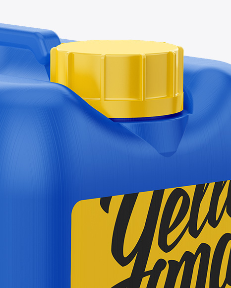 10L HDPE Jerry Can Mockup - Halfside View (High-Angle Shot) - Free