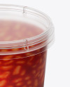 Glossy Plastic Container With Beans Mockup - High-Angle Shot