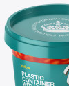 Glossy Plastic Container With Beans Mockup - High-Angle Shot