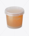 Frosted Plastic Container With Honey Mockup - High-Angle Shot