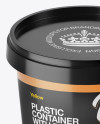 Frosted Plastic Container With Honey Mockup - High-Angle Shot