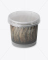 Frosted Plastic Container With Fish Mockup - High-Angle Shot