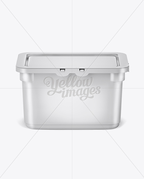 Plastic Container For Washing Capsules - Front View (High-Angle Shot)