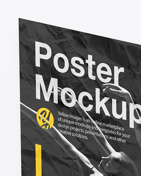 Crumpled Poster Mockup