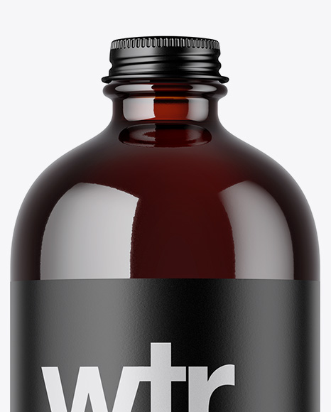 Dark Amber Bottle Mockup