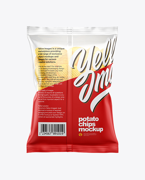 Bag With Corrugated Potato Chips Mockup