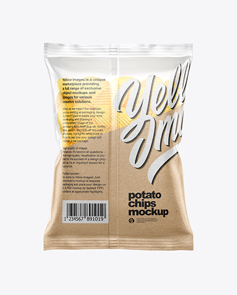 Bag With Corrugated Potato Chips Mockup