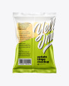 Matte Bag With Corrugated Potato Chips Mockup