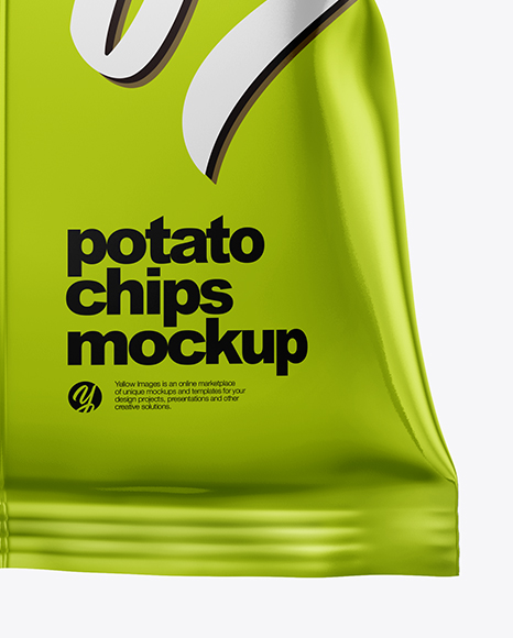 Matte Bag With Corrugated Potato Chips Mockup