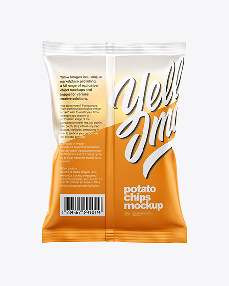 Frosted Bag With Corrugated Potato Chips Mockup