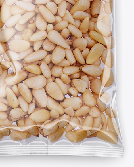 Clear Plastic Pack w/ Pine Nuts Mockup