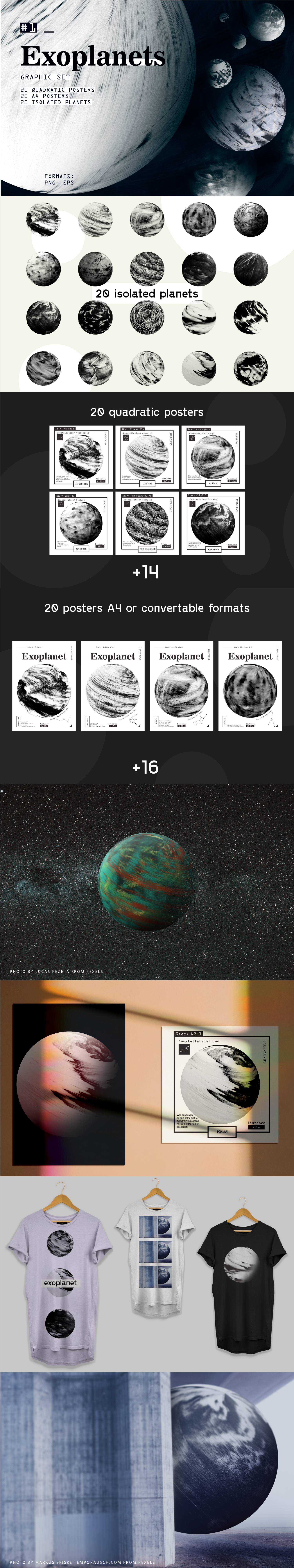 Exoplanets | Graphic set | 20 PNG's Exoplanets | Graphic set | 20 PNG's