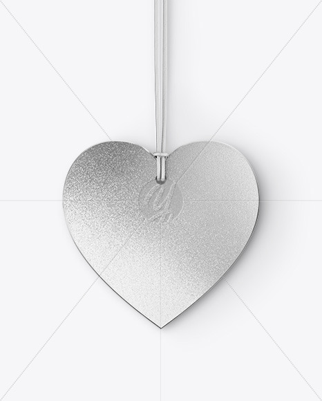 Metallic Heart Shaped Label Mockup