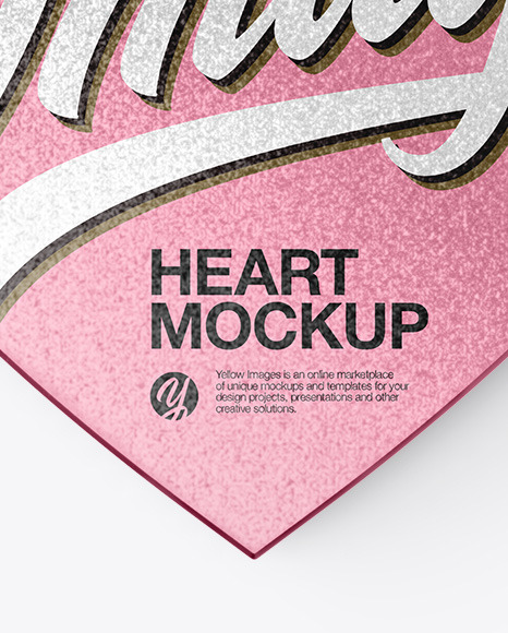 Metallic Heart Shaped Label Mockup