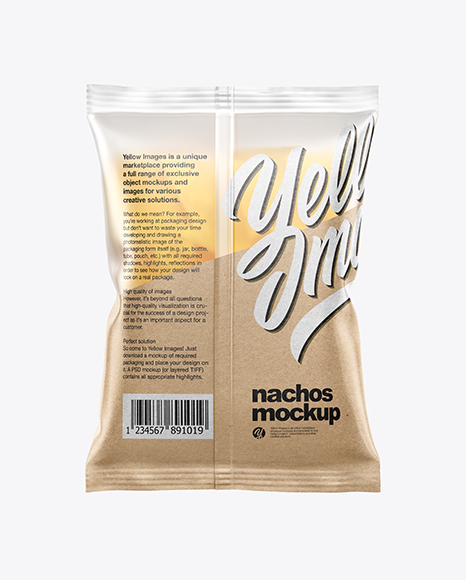 Frosted Bag With Nachos Mockup