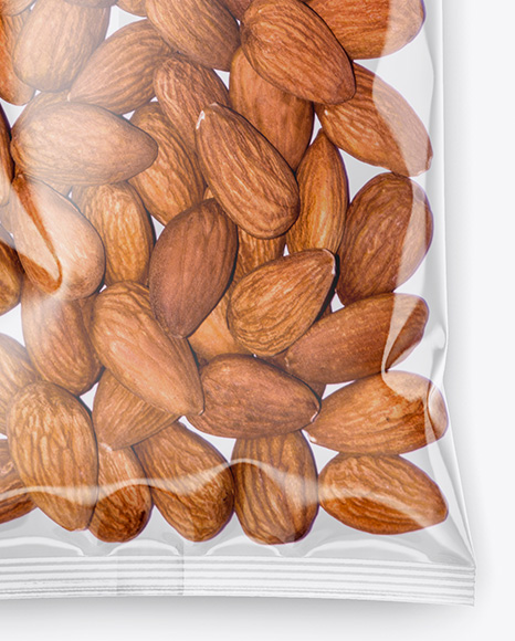 Clear Plastic Pack w/ Almonds Mockup