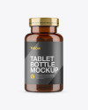 Amber Plastic Pill Bottle Mockup