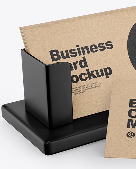 Kraft Business with Holder Cards Mockup