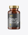 Amber Plastic Pill Bottle Mockup