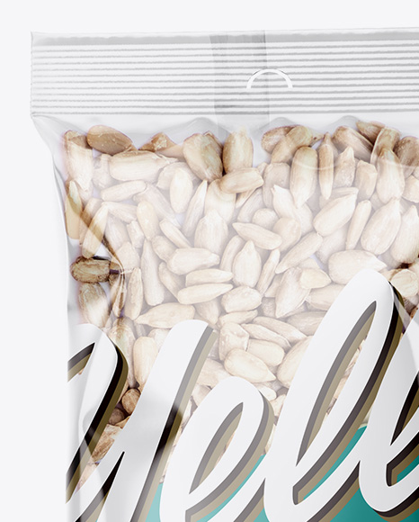 Clear Plastic Pack w/ Sunflower Seeds Mockup