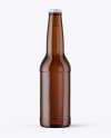 Amber Beer Bottle With Condensation Mockup