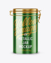 Metallic Jar With Locking Lid Mockup