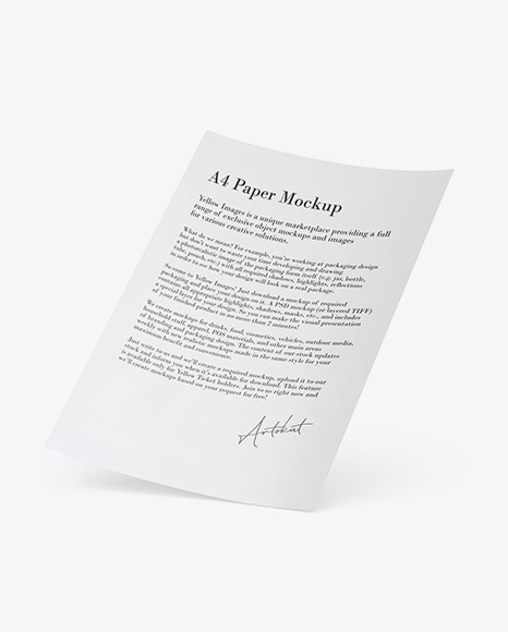 A4 Paper Mockup