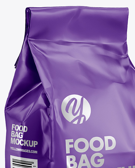 Matte Food Bag Mockup - Halfside View