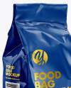 Glossy Food Bag Mockup - Halfside View