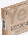 Kraft Glossy Pills Box Mockup - Halfside View (high-angle shot)