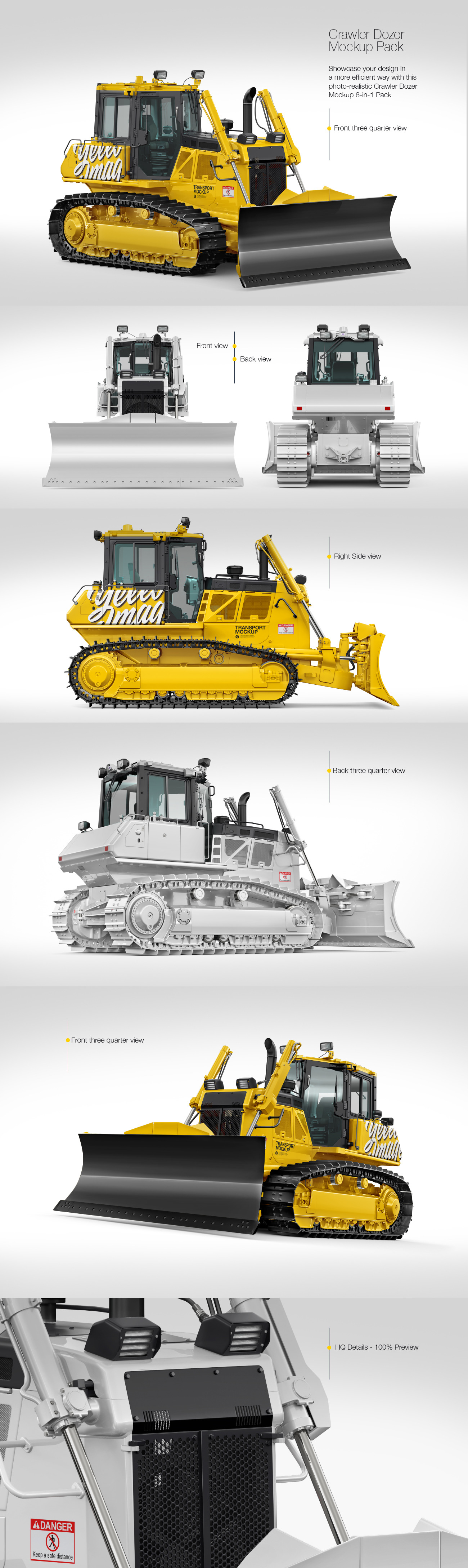 Crawler Dozer Mockup Pack Crawler Dozer Mockup Pack