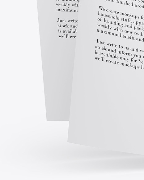 Two A4 Papers Mockup