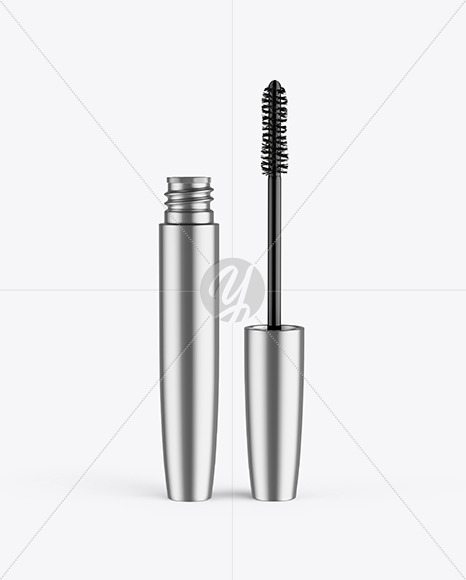 Opened Metallic Mascara Tube Mockup