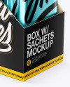 Box with Metallic Sachets Mockup