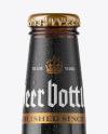 Amber Stout Beer Bottle With Condensation Mockup