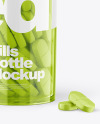 Clear Bottle With Pills Mockup