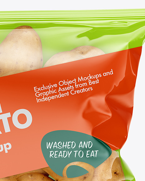 Plastic Bag w/ Potatoes Mockup