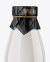 Clear Glass Bottle With Milk Mockup